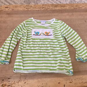 Smocked bird top